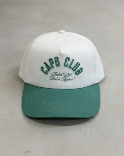 Capo Club Baseball Cap - Cream/Green