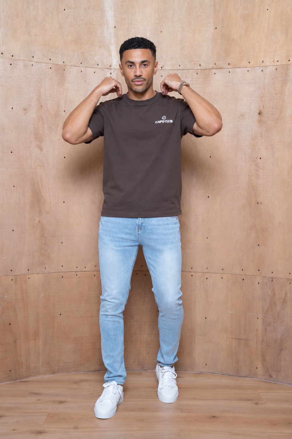 Capo Club Craftsman Crest T-Shirt - Brown/Ecru