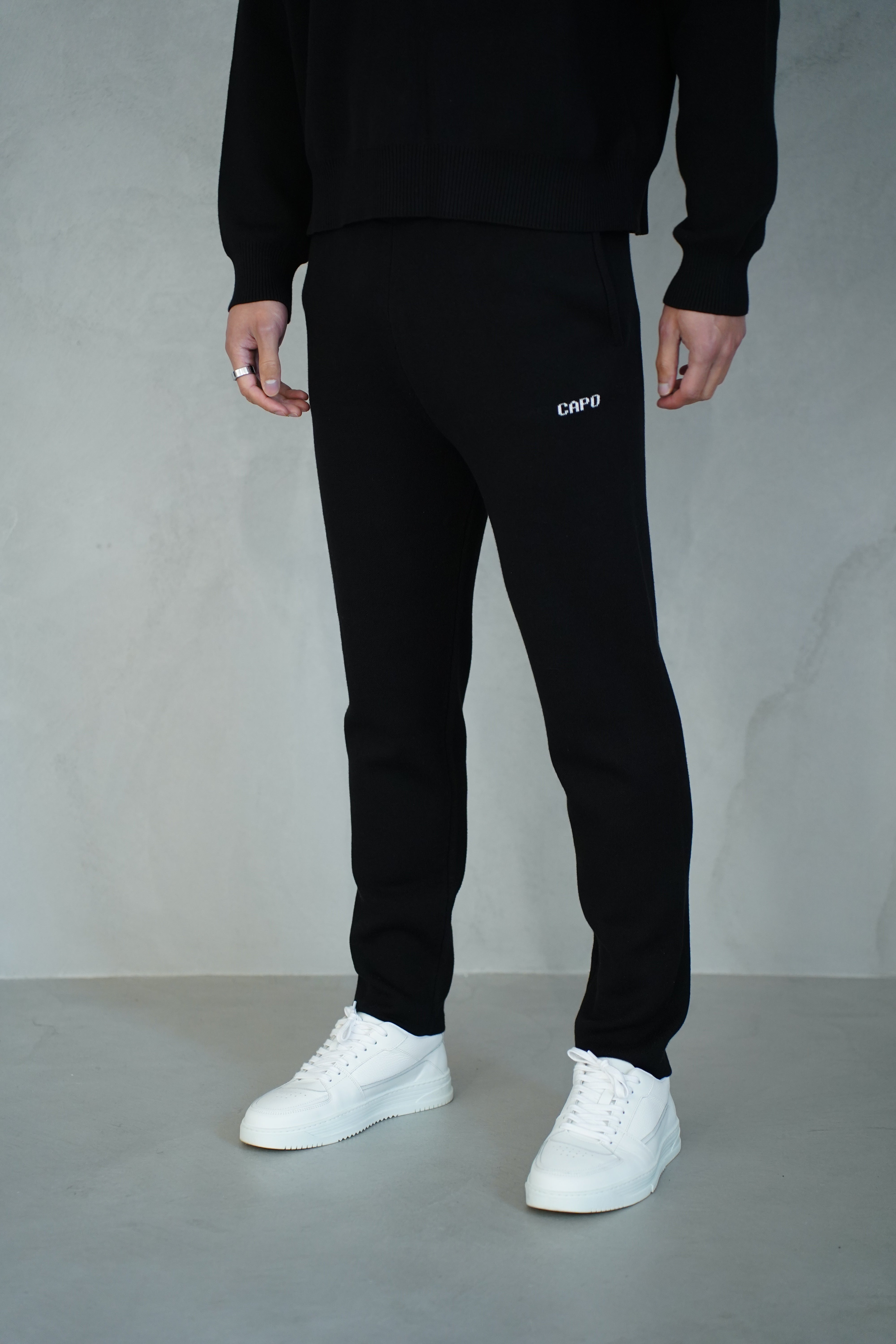 Capo Knitted Joggers - Black