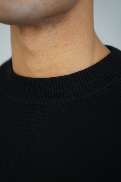 Capo Knitted Crew Sweater - Black