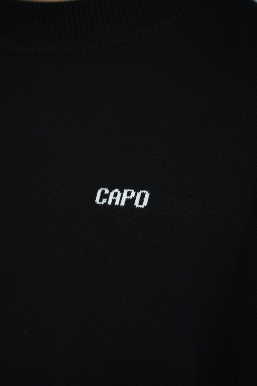 Capo Knitted Crew Sweater - Black