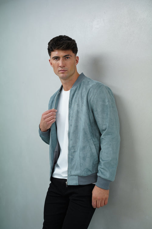 Capo SUEDE Bomber Jacket - Dark Grey