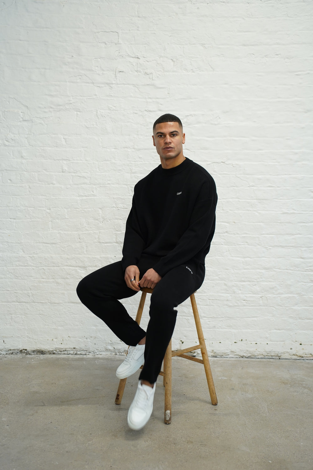 Capo Knitted Joggers - Black