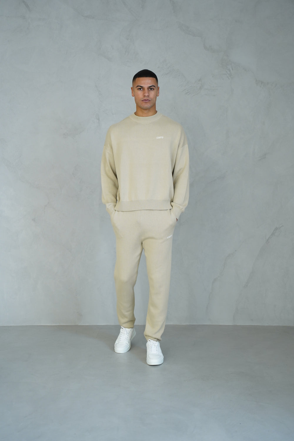 Capo Knitted Joggers - Stone