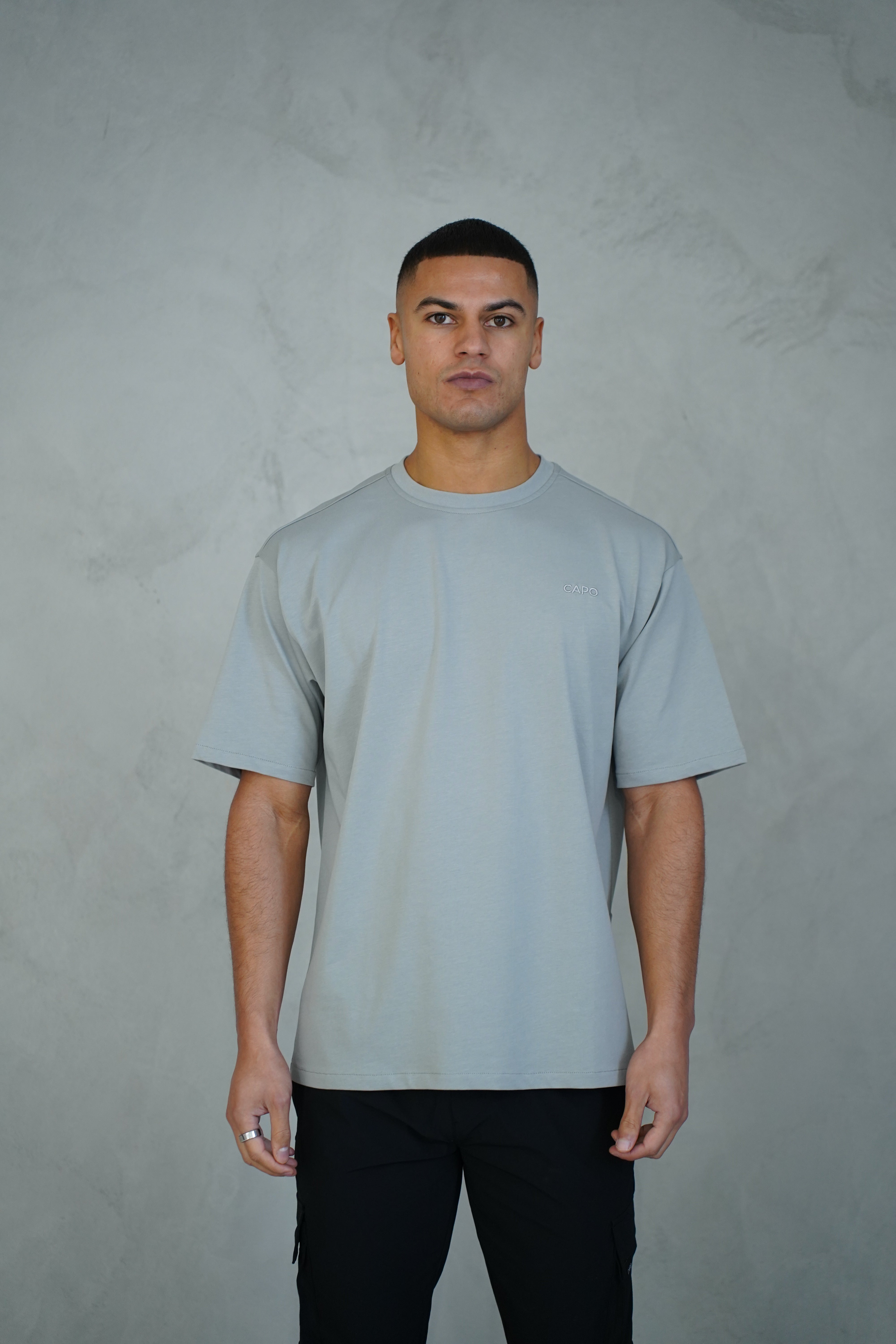 Capo Relaxed Embroidered T-Shirt - Dove Grey