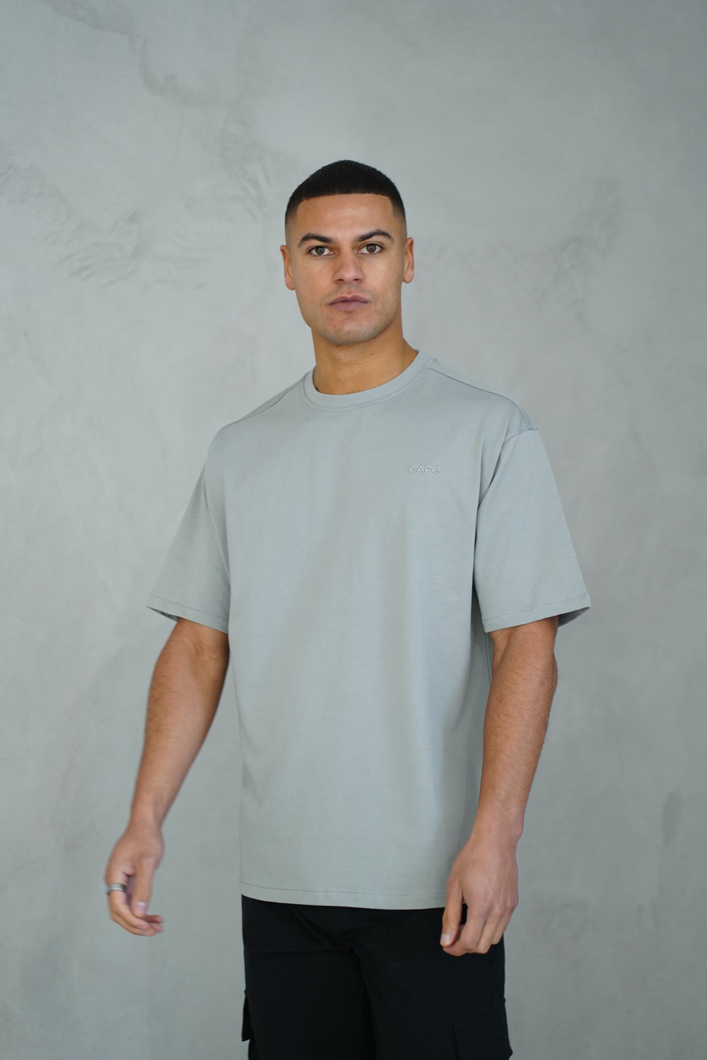 Capo Relaxed Embroidered T-Shirt - Dove Grey