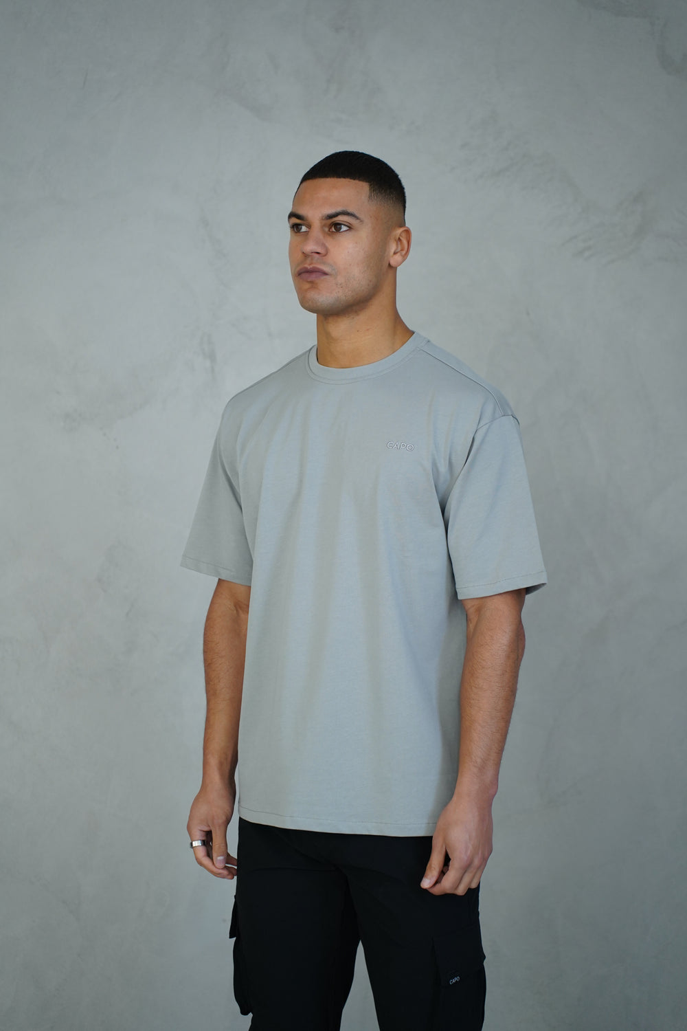 Capo Relaxed Embroidered T-Shirt - Dove Grey