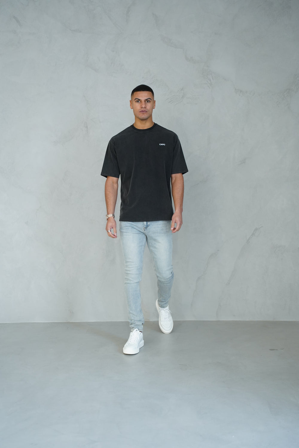 Capo Relaxed Embroidered T-Shirt - Acid Wash