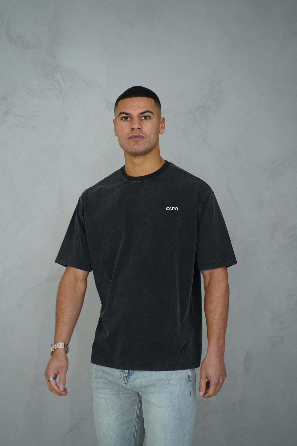 Capo Relaxed Embroidered T-Shirt - Acid Wash