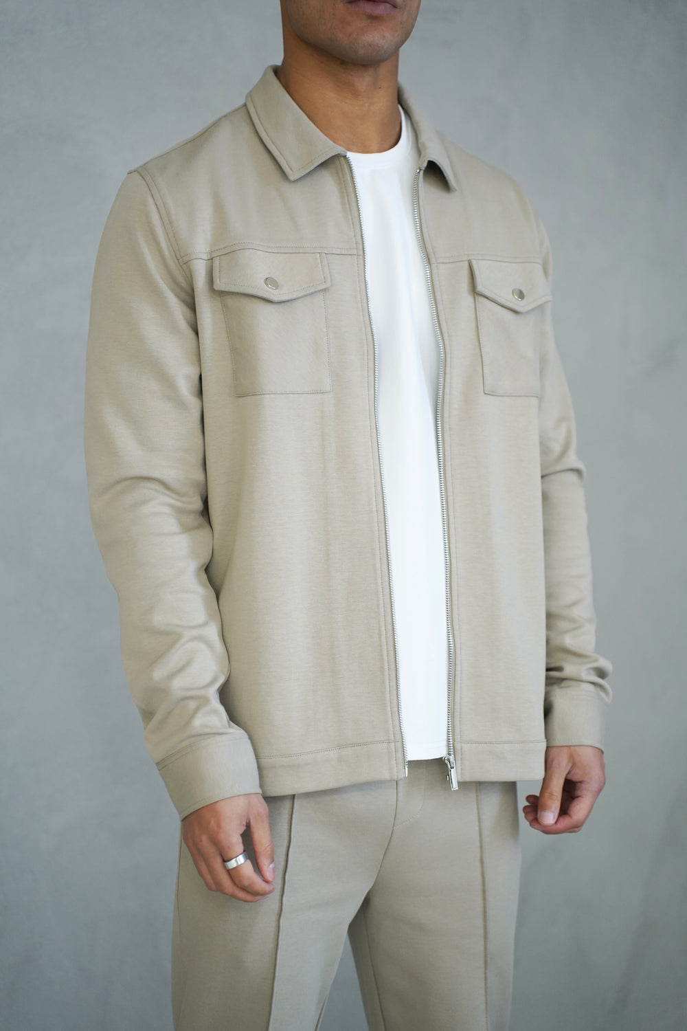 Capo Interlock Jacket - Oatmeal