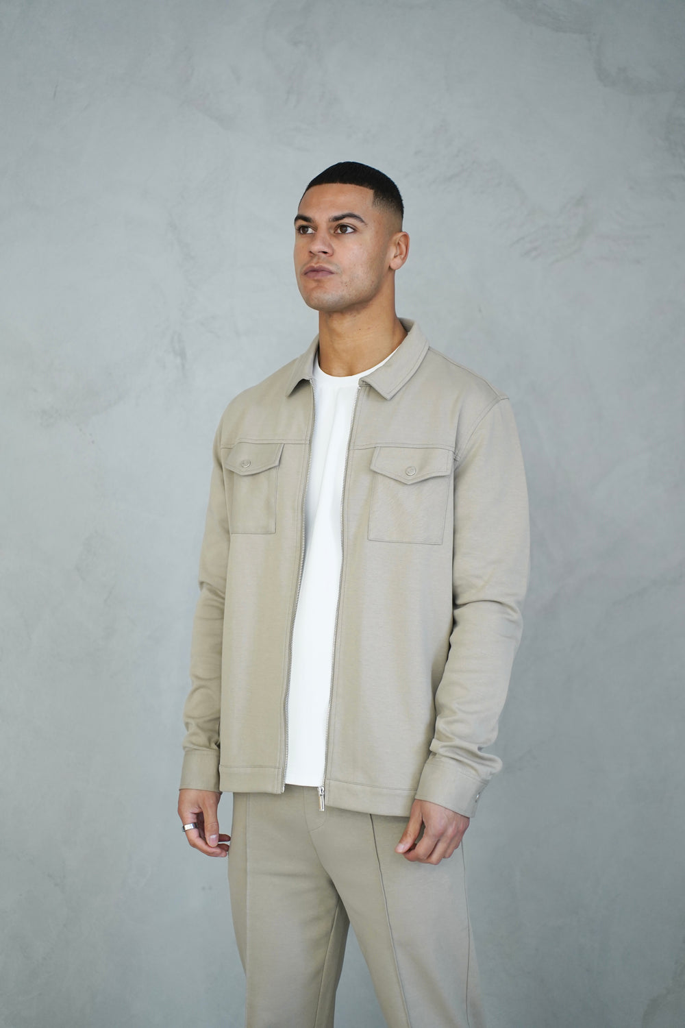 Capo Interlock Jacket - Oatmeal