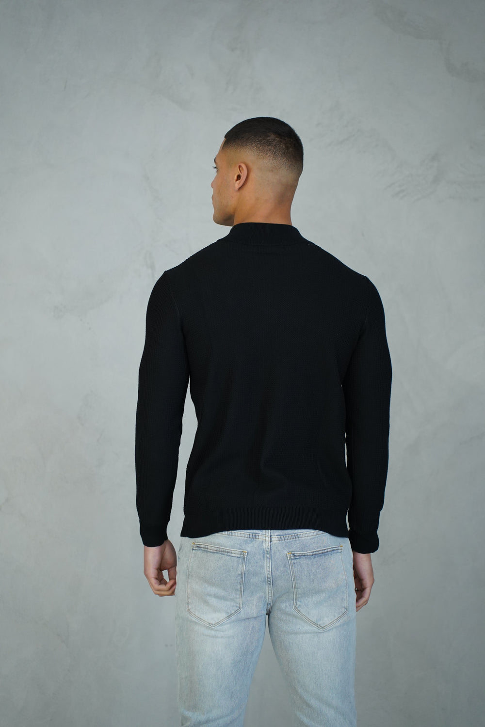 Capo TWIST Cotton 1/4 Zip Jumper - Black