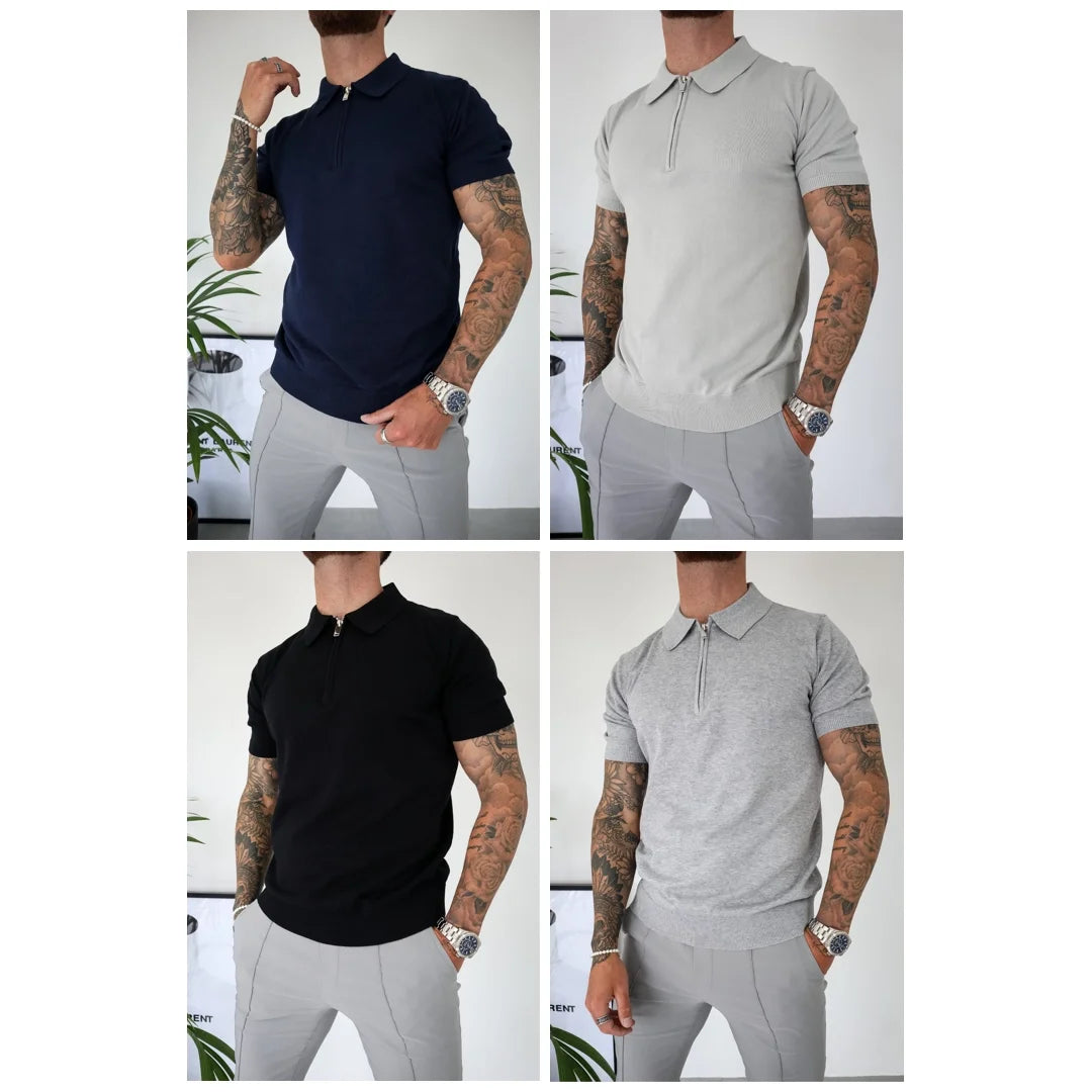 Capo Egyptian Cotton SS Zip Polo Shirt 4-Pack