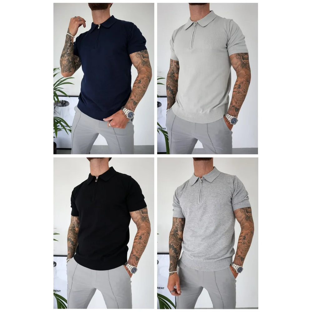 Capo Egyptian Cotton SS Zip Polo Shirt 4-Pack