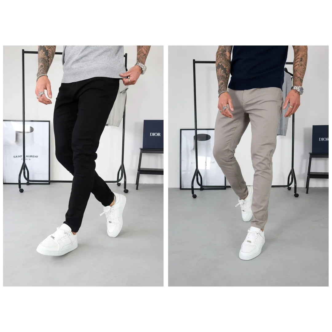 Capo CHINO Pant Twin Pack in Black & Grey