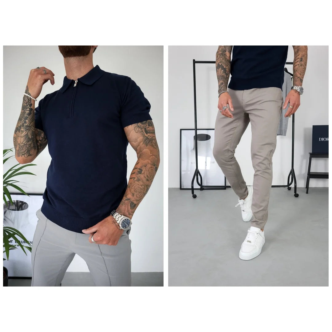 Capo Polo & Chino Outfit - Navy & Grey