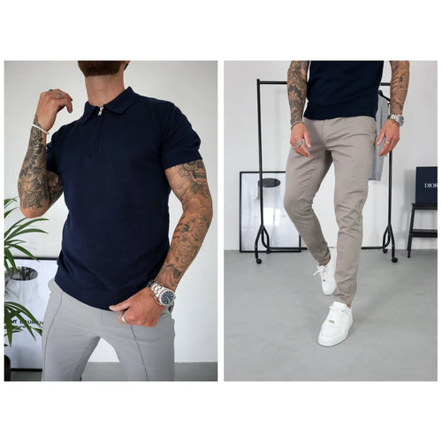 Capo Polo & Chino Outfit - Navy & Grey
