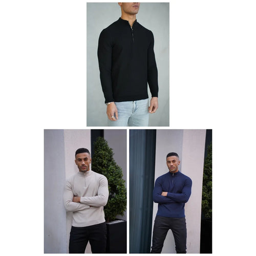 Capo TWIST Cotton 1/4 Zip Jumper 3-Pack