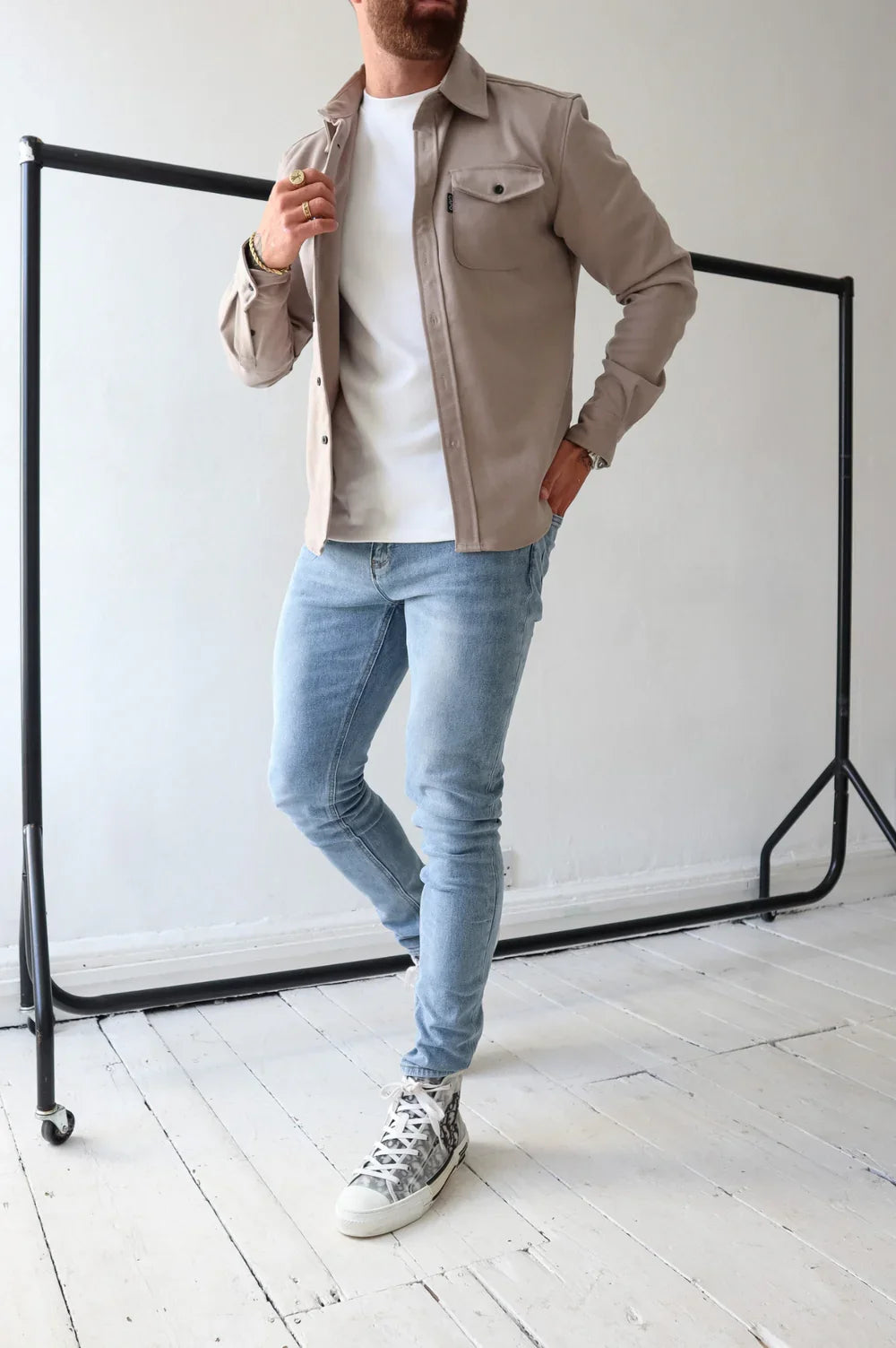 Capo OVERSHIRT Stone Full Look (3 items - Overshirt, Tee & Jeans)