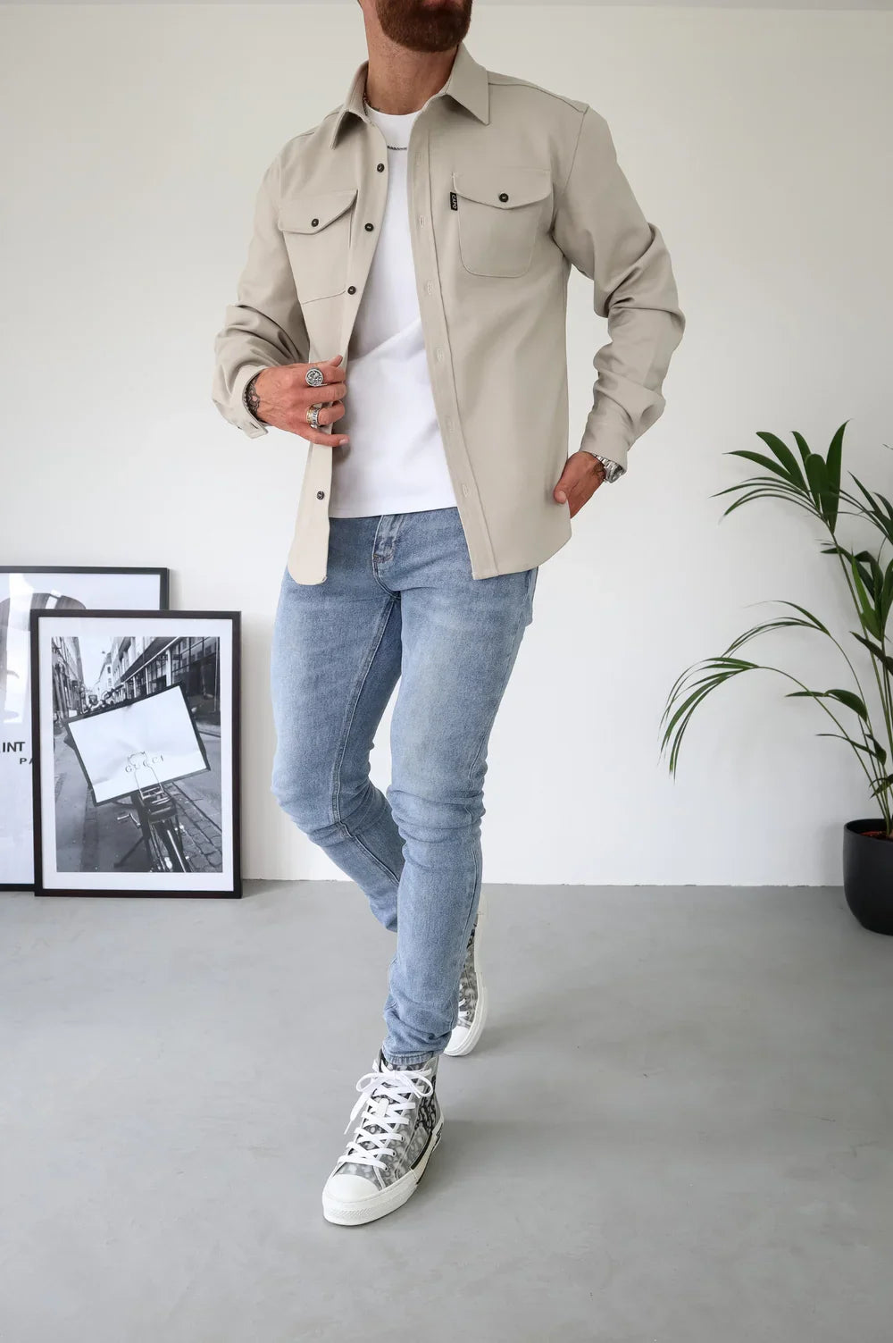 Capo OVERSHIRT Light Stone Full Look (3 items - Overshirt, Tee & Jeans)