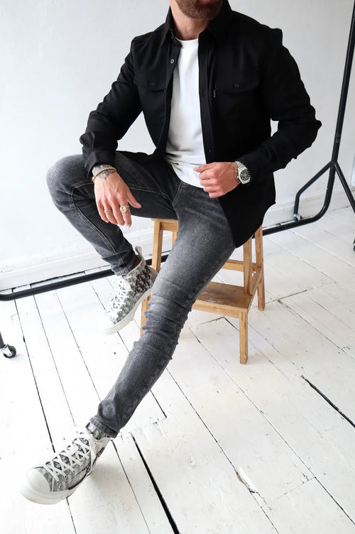 Capo OVERSHIRT Black Full Look (3 items - Overshirt, Tee & Jeans)3