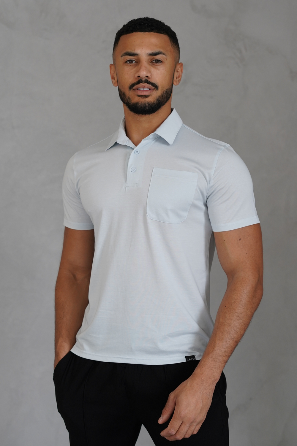 Capo MERCERISED Polo Shirt - Pale Blue – CAPO | Meaning Behind The Brand