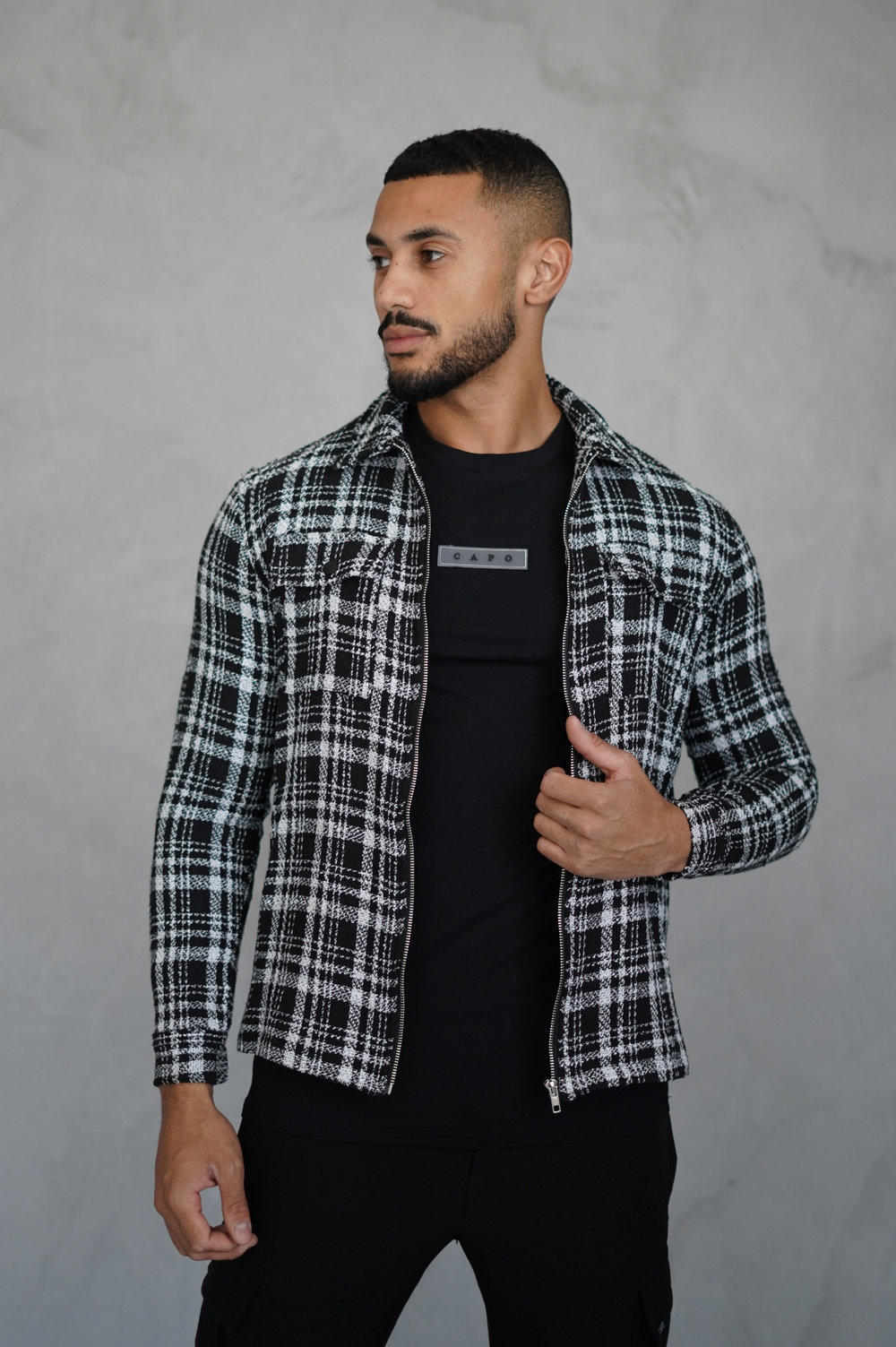 Capo CHECK Jacket - Black – CAPO | Meaning Behind The Brand
