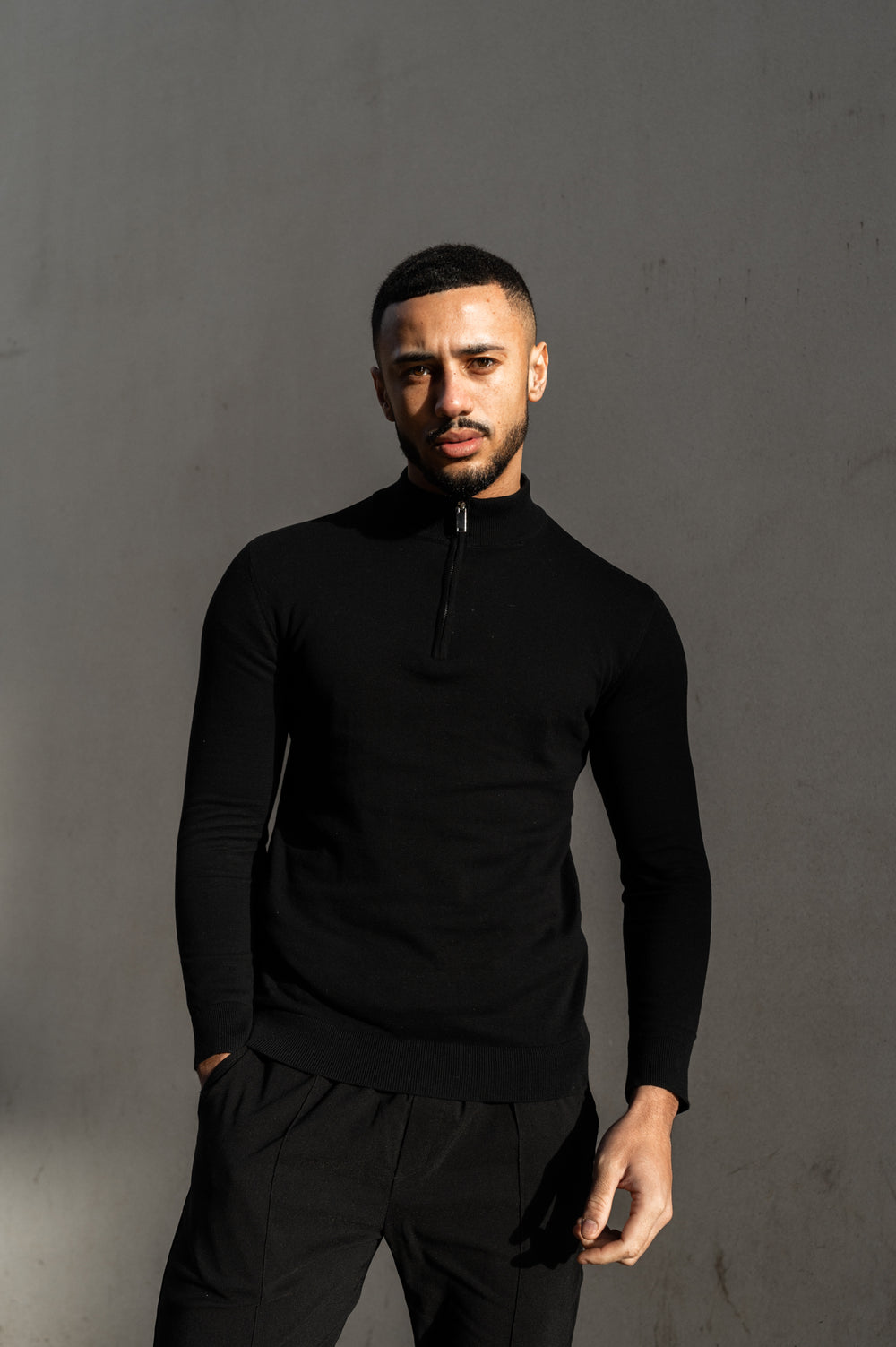 Capo Egyptian Cotton 1/4 Zip Top - Black – CAPO | Meaning Behind The Brand