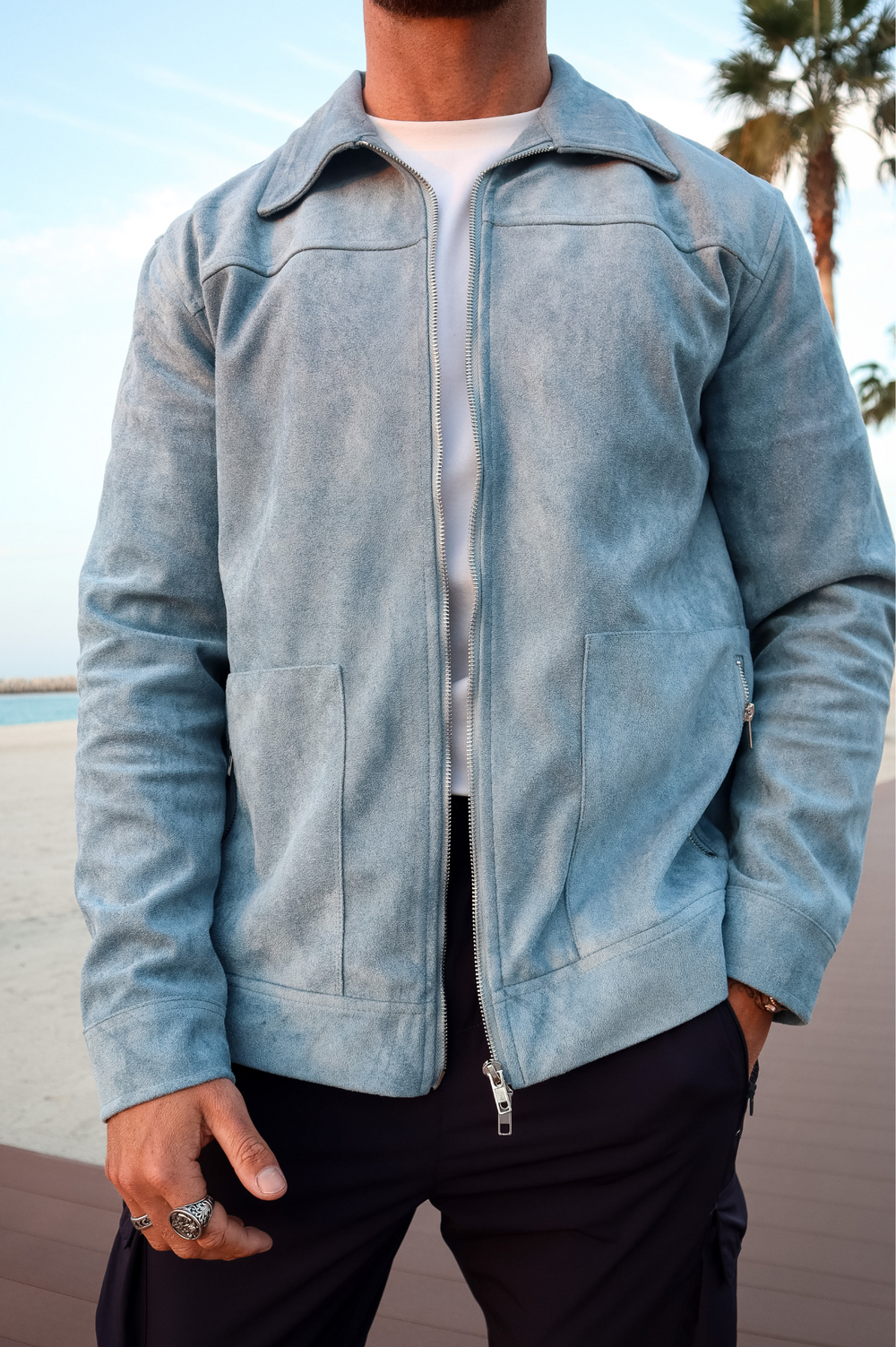 Pale blue 2025 jacket mens