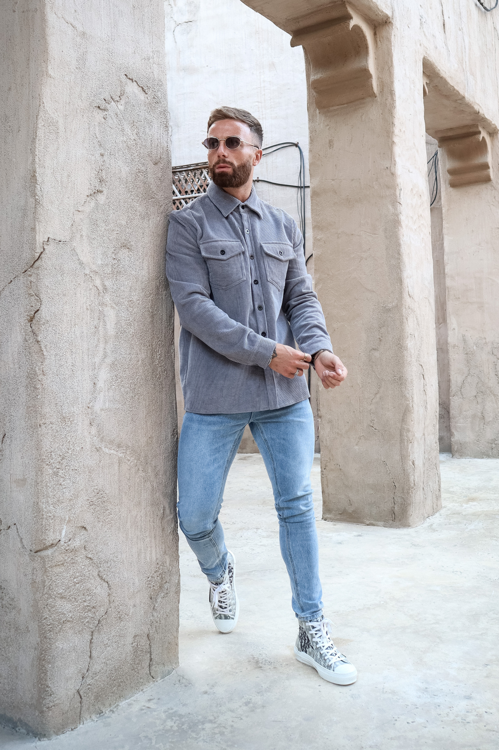 Capo CORD OVERSHIRT - Grey