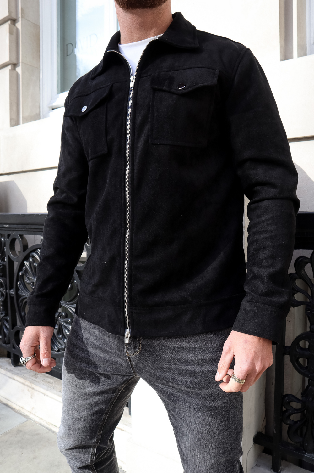 Mens black 2025 suede jacket